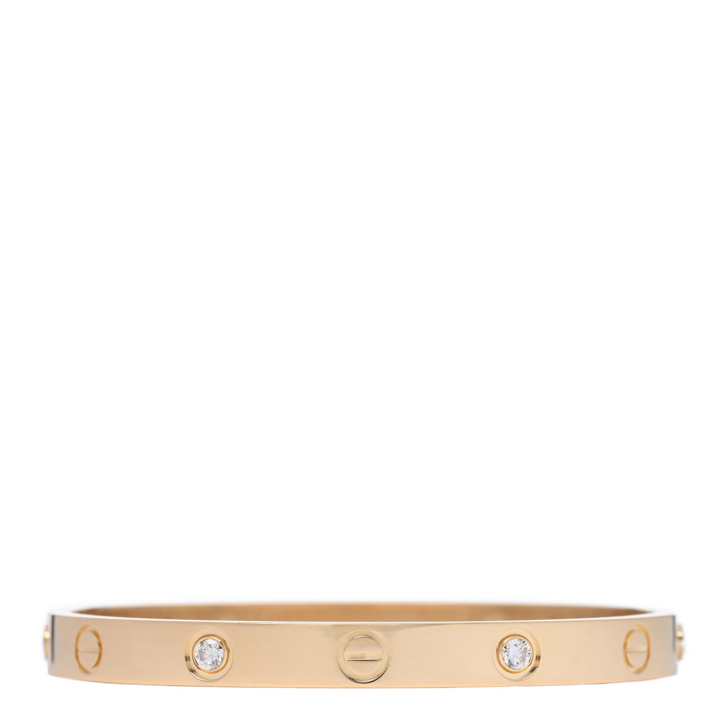 18K Yellow Gold 4 Diamond LOVE Bracelet 16