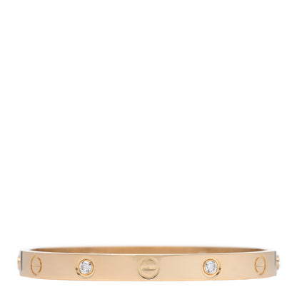 Cartier 18K Yellow Gold 4 Diamond LOVE Bracelet 16 2 of 5