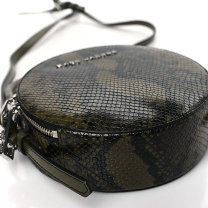Marc Jacobs Snakeskin Embossed Circle Crossbody Dark Martini Olive Green 8 of 9