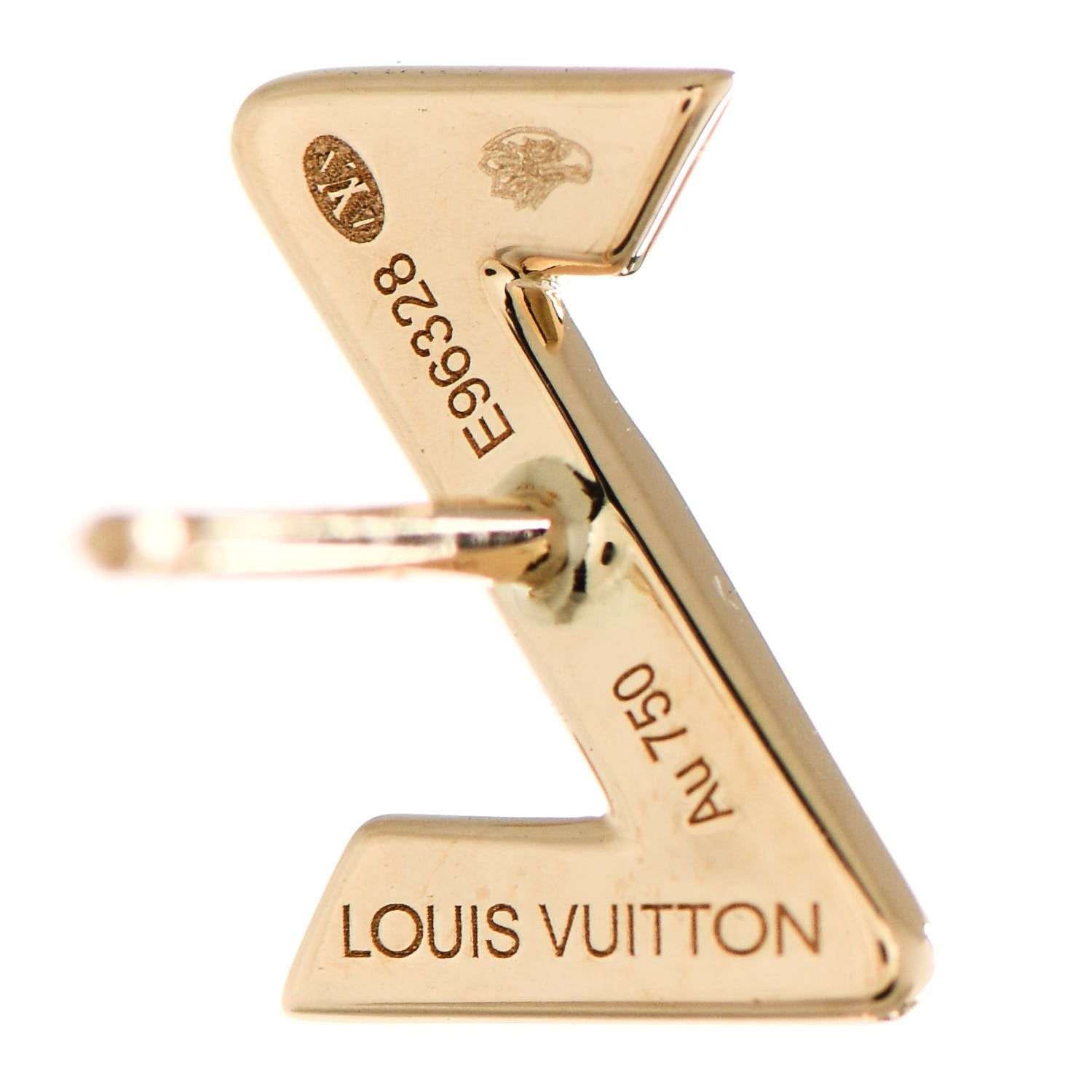 Louis Vuitton 18K Yellow Gold LV Volt Upside Down Stud Earrings 4 of 4