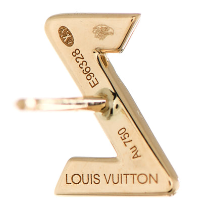Louis Vuitton 18K Yellow Gold LV Volt Upside Down Stud Earrings 4 of 4