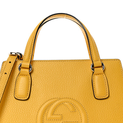 Gucci Dollar Calfskin Medium Soho Top Handle Satchel Yellow 8 of 11