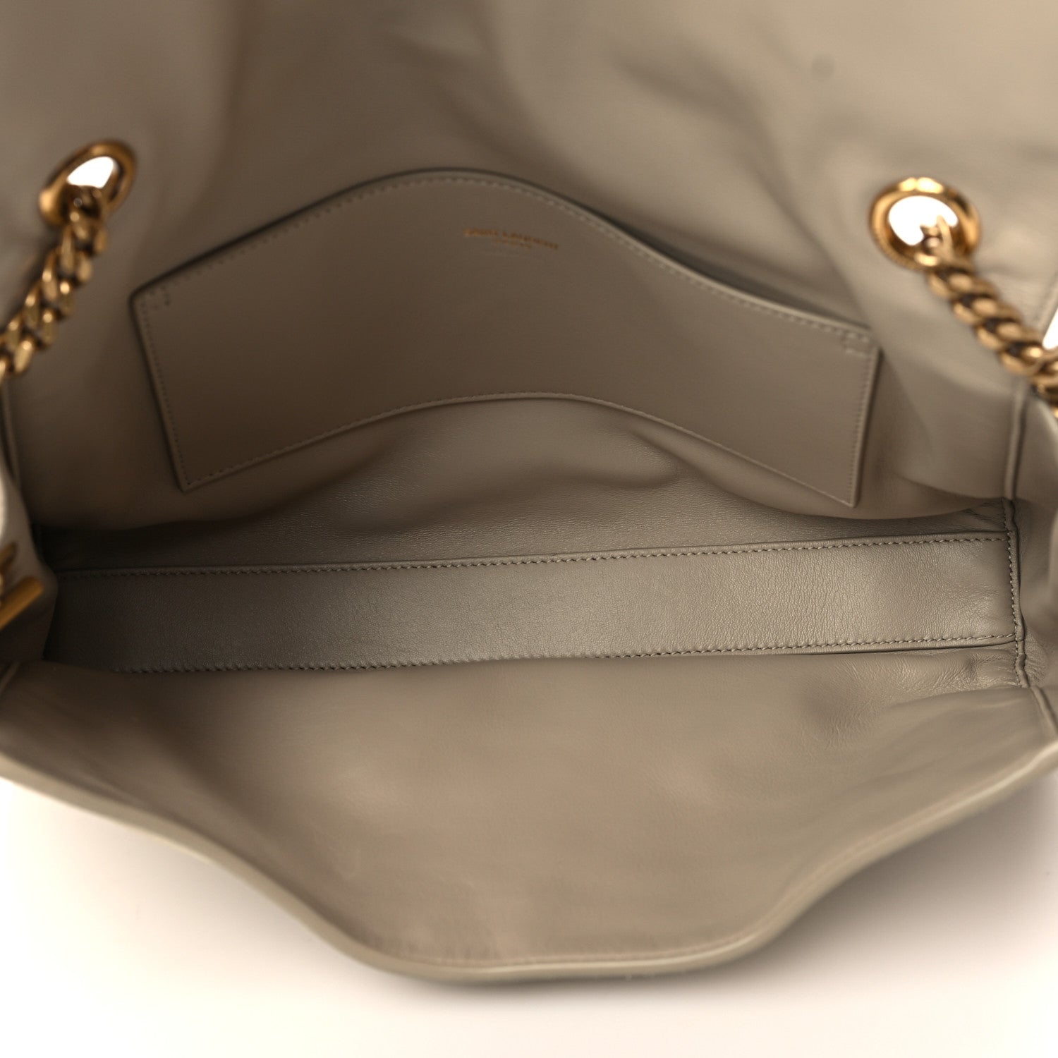 Saint Laurent Smooth Calfskin Suede Medium Reversible Monogram Kate Satchel Sea Salt 7 of 10