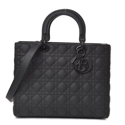 Christian Dior Ultra Matte Calfskin Cannage Large Lady Dior Black 1 of 11