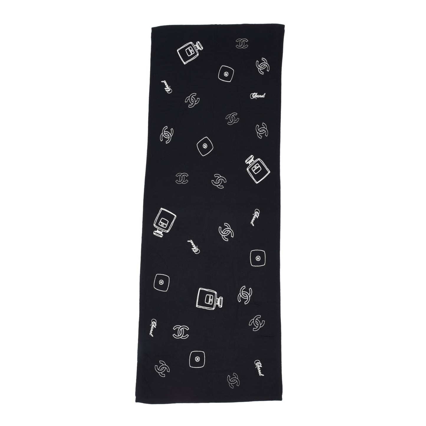 Wool Silk Cashmere CC Scarf Black