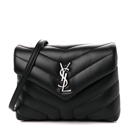 Saint Laurent Calfskin Y Quilted Monogram Toy Loulou Crossbody Bag Black 1 of 12