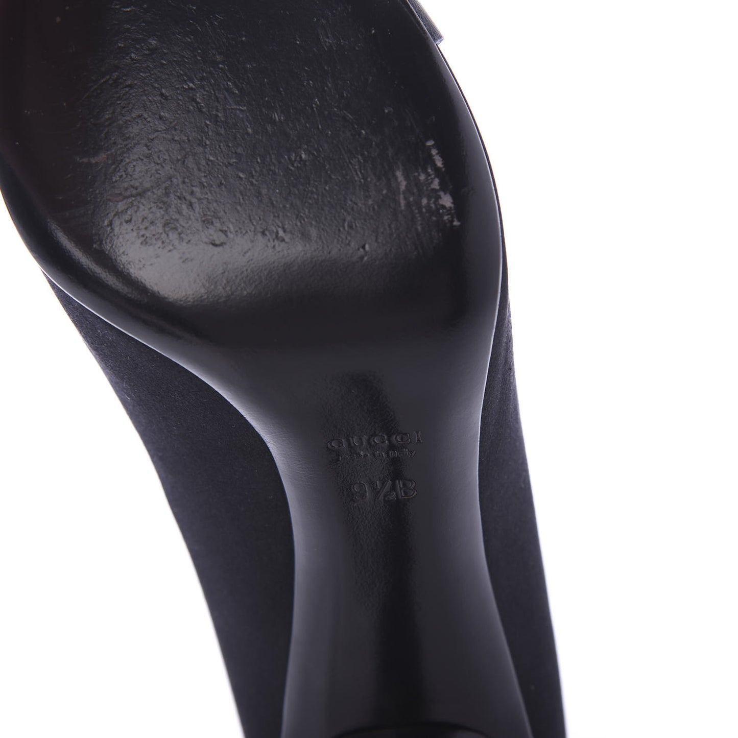 Satin Crystal Peep Toe Pumps 9.5 Black