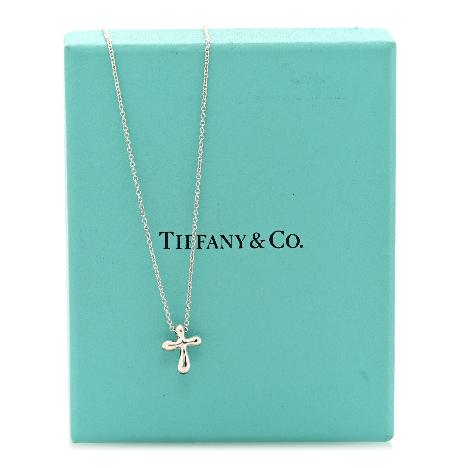 Tiffany Sterling Silver 12mm Elsa Peretti Cross Pendant Necklace