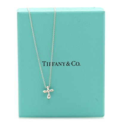 Tiffany Sterling Silver 12mm Elsa Peretti Cross Pendant Necklace 5 of 5