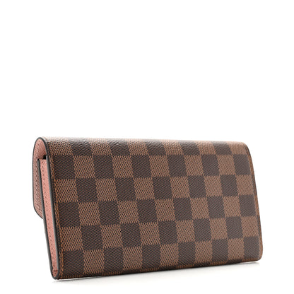 Louis Vuitton Damier Ebene Emilie Wallet Rose Ballerine 2 of 6