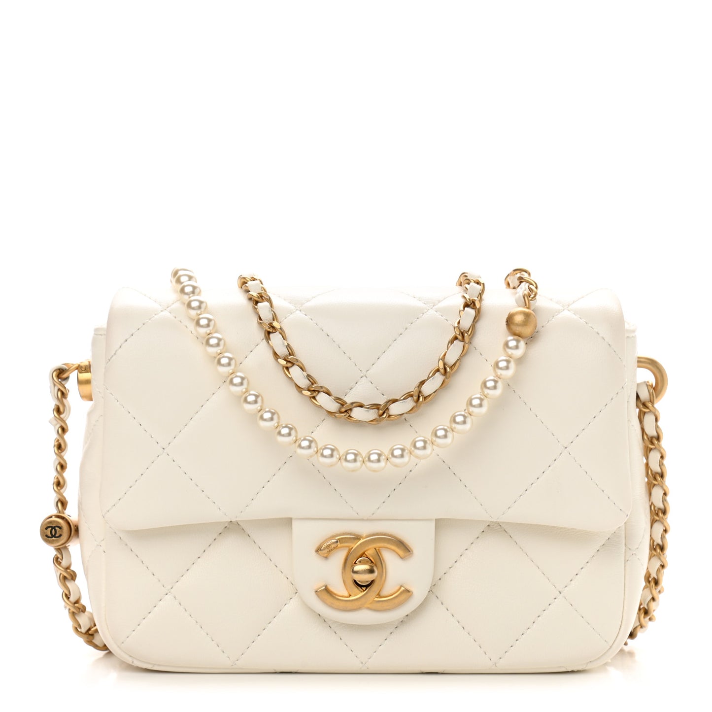 Lambskin Quilted Mini My Perfect Flap White