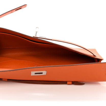 Hermes Epsom Kelly Cut Clutch Pochette Orange 5 of 7