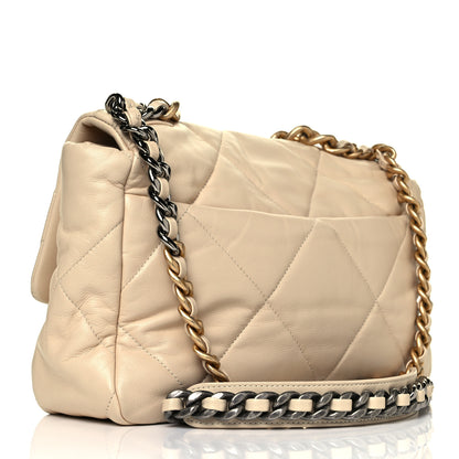 Chanel Lambskin Quilted Large Chanel 19 Flap Dark Beige 3 of 9