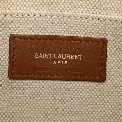 Saint Laurent Raffia Large Cassandre Pouch Naturel Brick 6 of 10