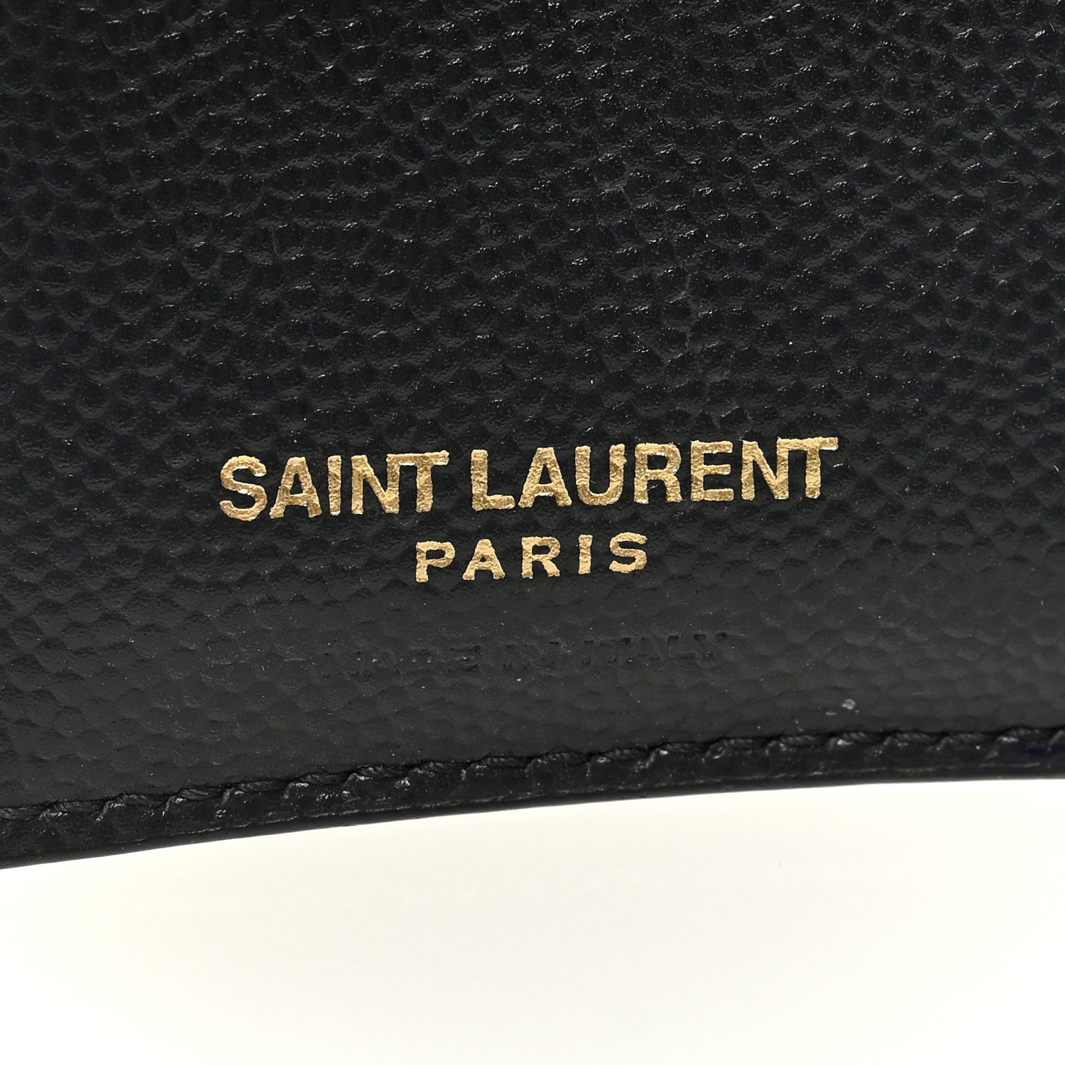 Saint Laurent Grain De Poudre Matelasse Chevron Monogram Zipped Card Case Dark Smog 6 of 6