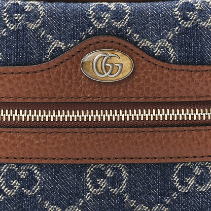 Gucci New Denim GG Monogram Dollar Calfskin Mini Ophidia Shoulder Bag Blue Tea Cuir Epilog 8 of 11