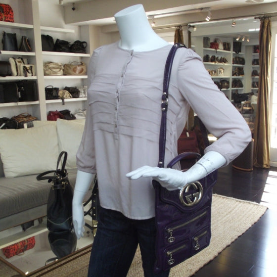 Patent Britt Messenger Bag Purple