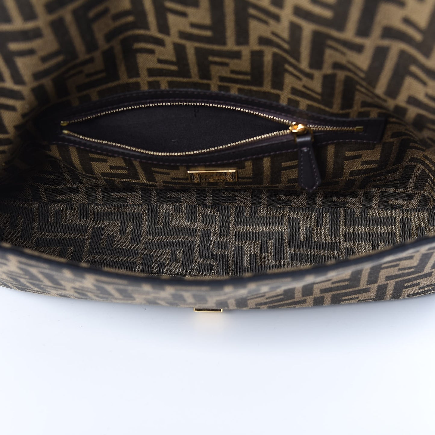 Fabric Jacquard FF 1974 Large Baguette Tobacco Moro Black