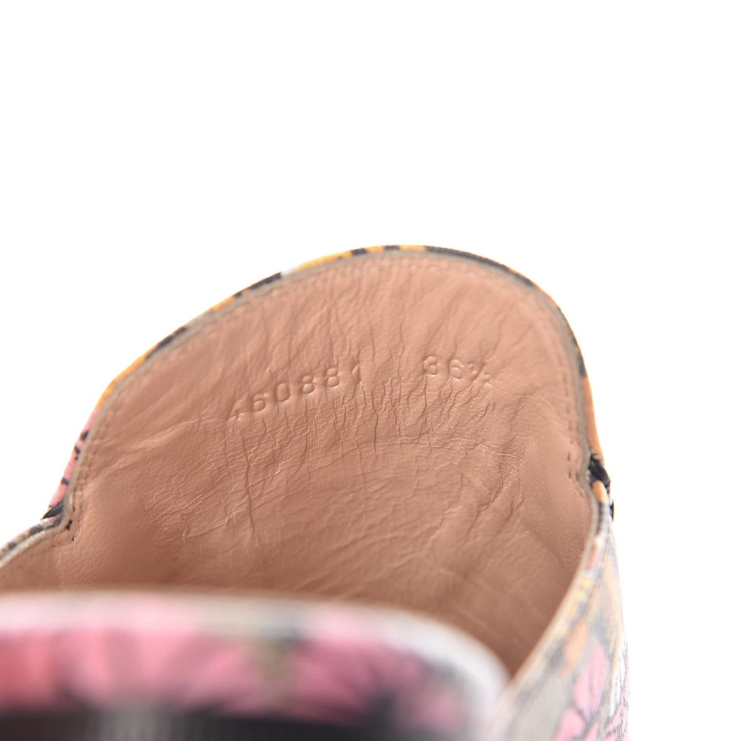 GG Supreme Monogram Bengal Womens Princetown Slippers 36.5 Beige Crop Pink