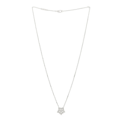 Van Cleef & Arpels 18K White Gold Diamond Mini Lotus Pendant Necklace 3 of 6