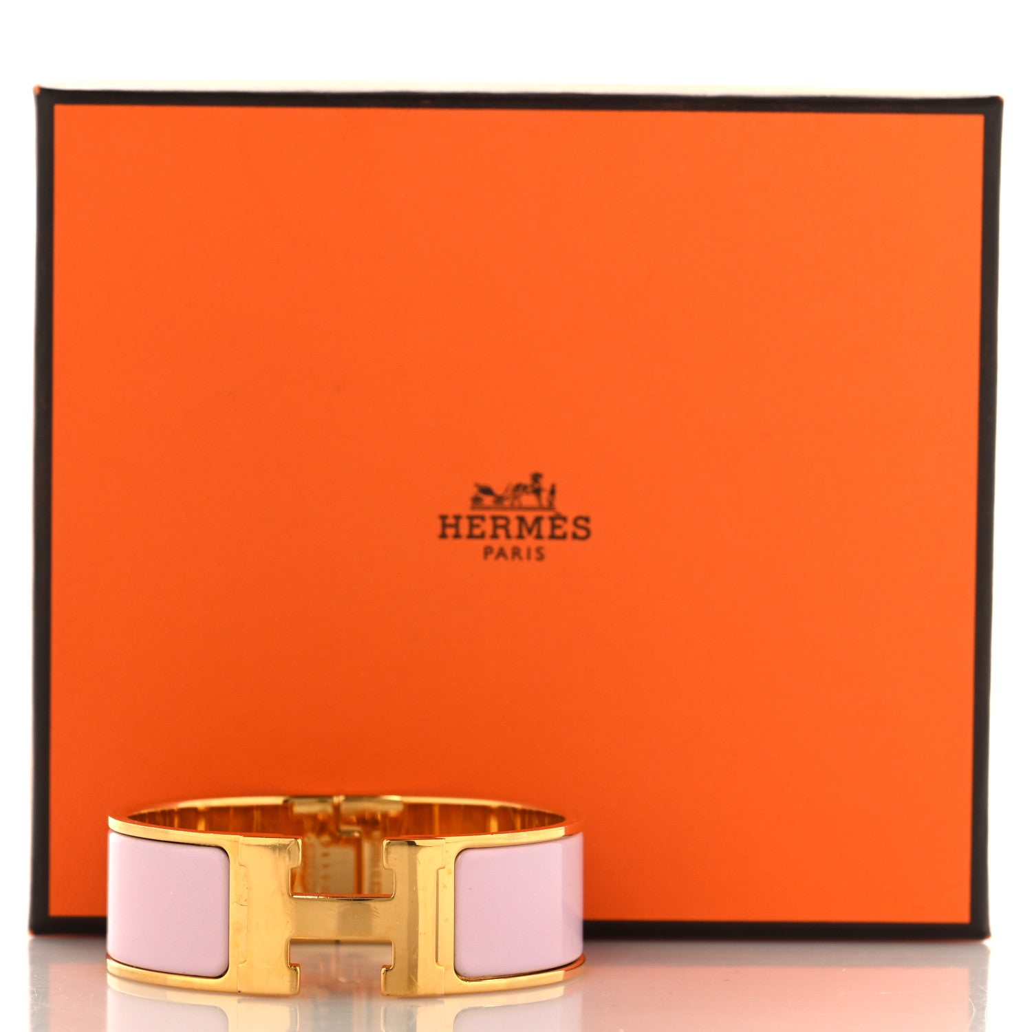 Hermes Enamel Wide Clic Clac H Bracelet PM Rose Dragee 5 of 5