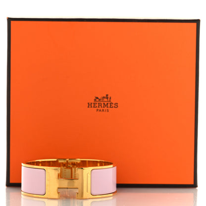Hermes Enamel Wide Clic Clac H Bracelet PM Rose Dragee 5 of 5