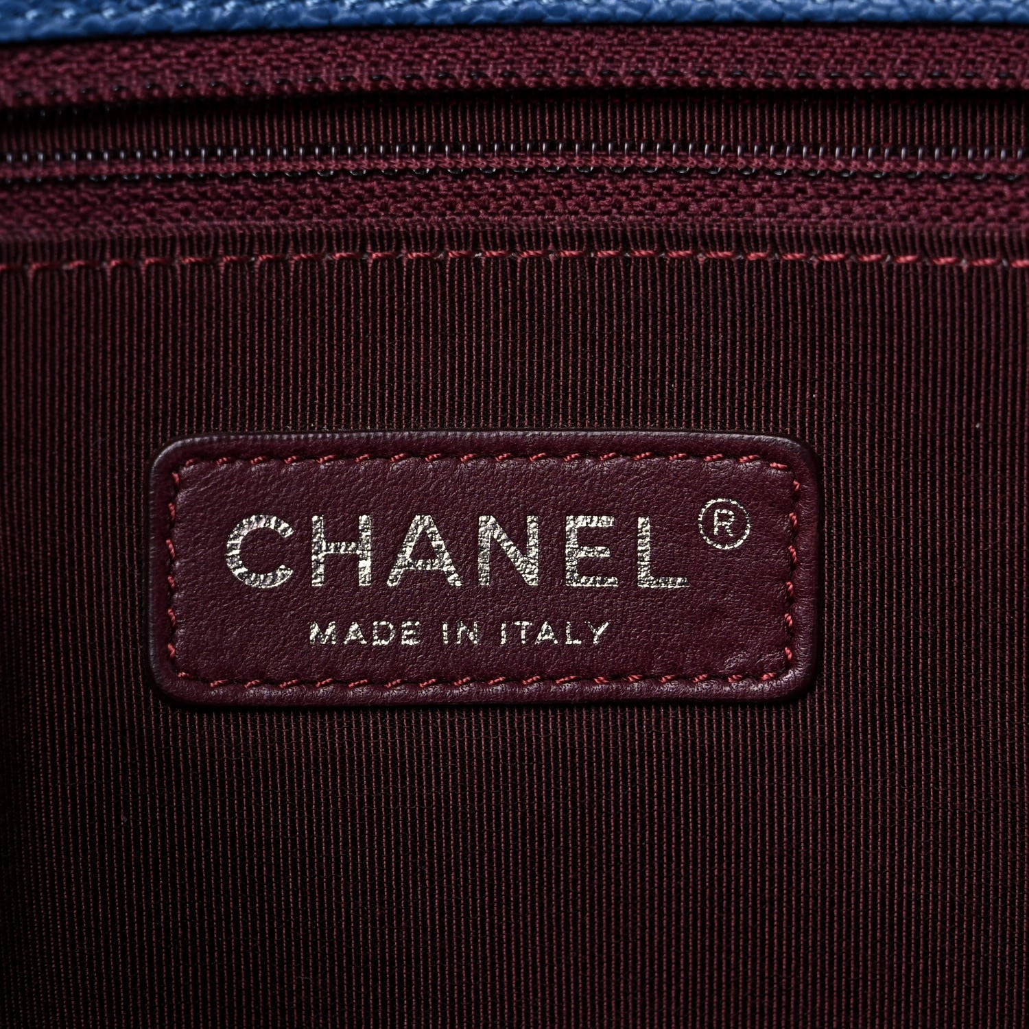 Chanel Caviar Quilted Large French Riviera Flap Blue 6 of 14