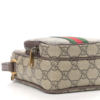Gucci GG Supreme Monogram Web Mini Ophidia Double Zip Messenger Bag Beige New Acero 9 of 11