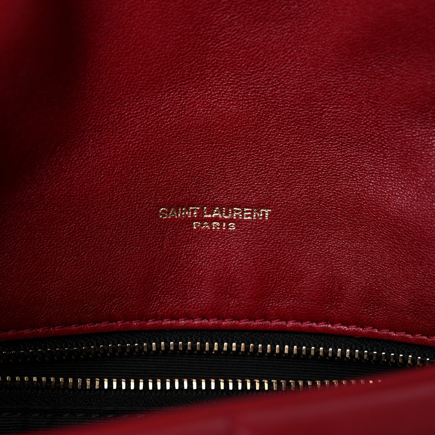 Saint Laurent Lambskin Quilted Small Loulou Puffer Monogram Chain Satchel Red 5 of 12