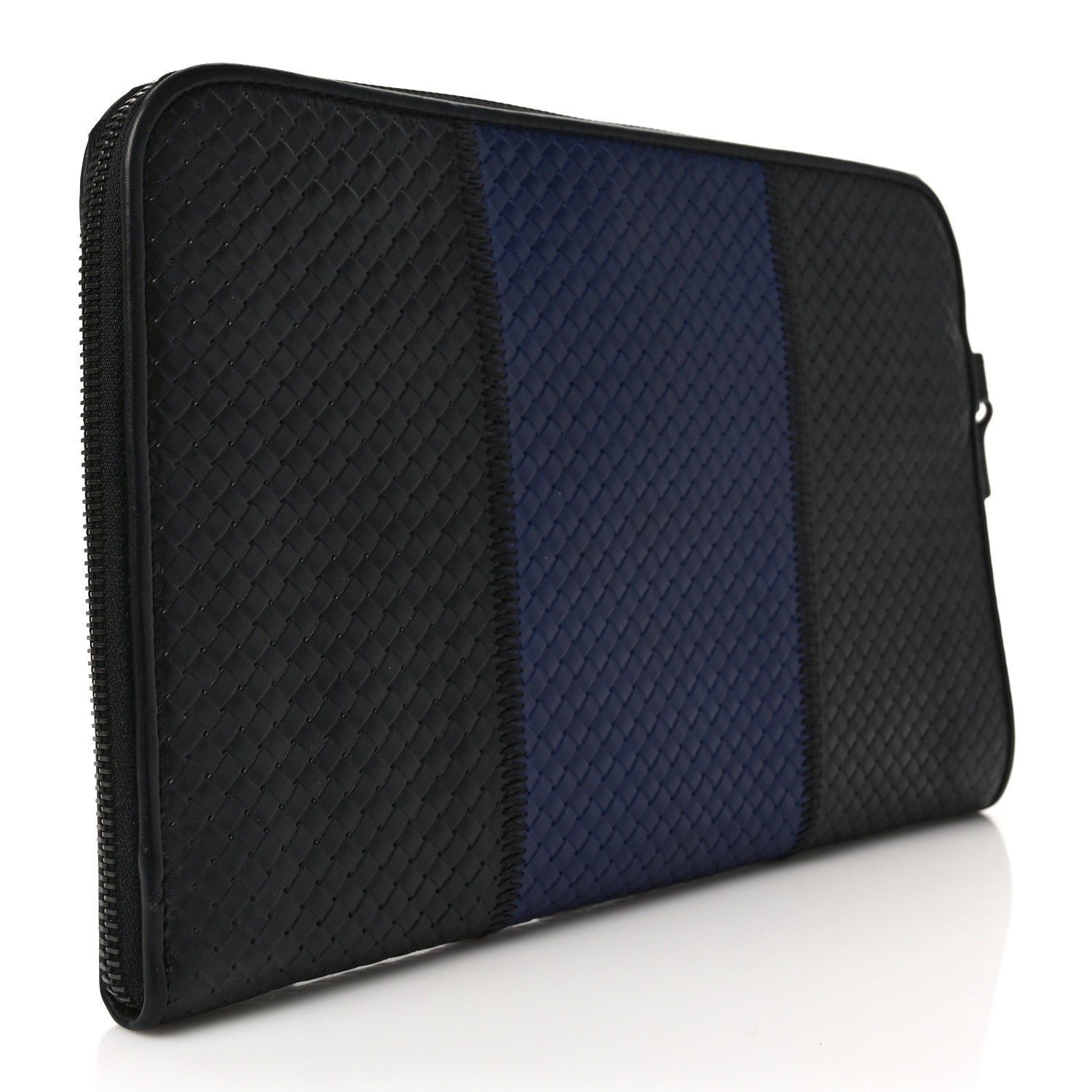 Bottega Veneta Nappa Intrecciato Portfolio Pouch Black Blue 3 of 6