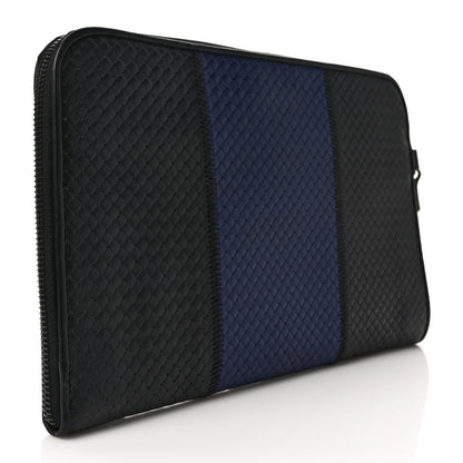Bottega Veneta Nappa Intrecciato Portfolio Pouch Black Blue 3 of 6