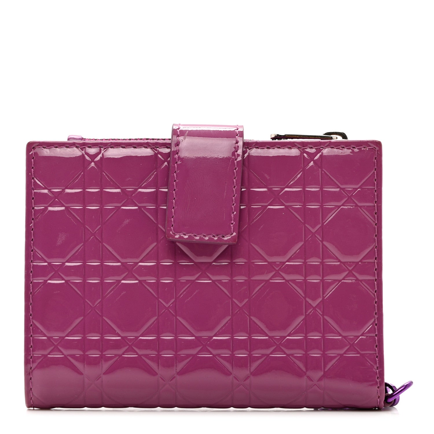 Christian Dior Patent Cannage Lady Dior Eden Wallet Purple 1 of 6