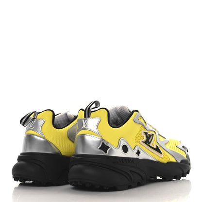 Louis Vuitton Metallic Calfskin Mesh Mens LV Runner Tatic Sneakers 6 Yellow 5 of 9