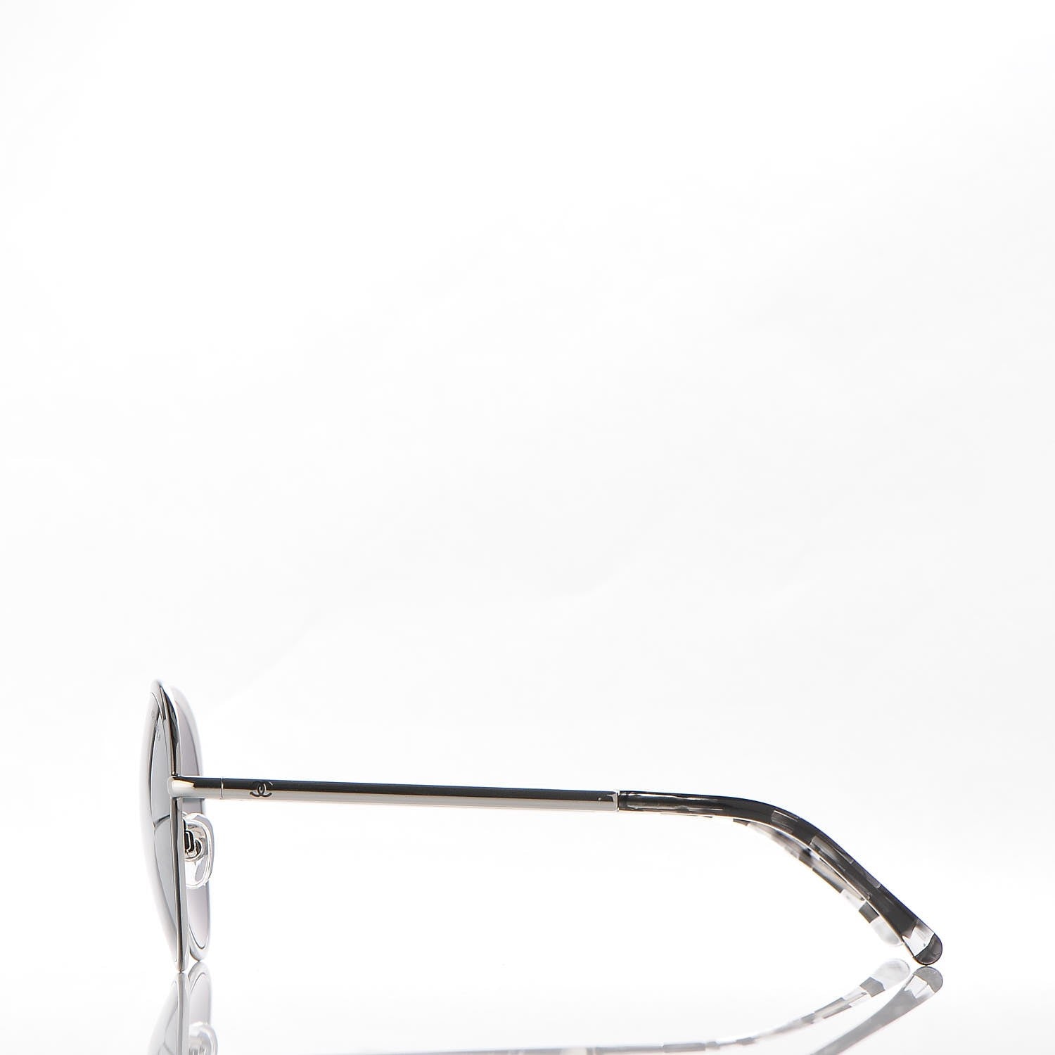 Chanel Round Spring Sunglasses 4206 Black Silver 3 of 9