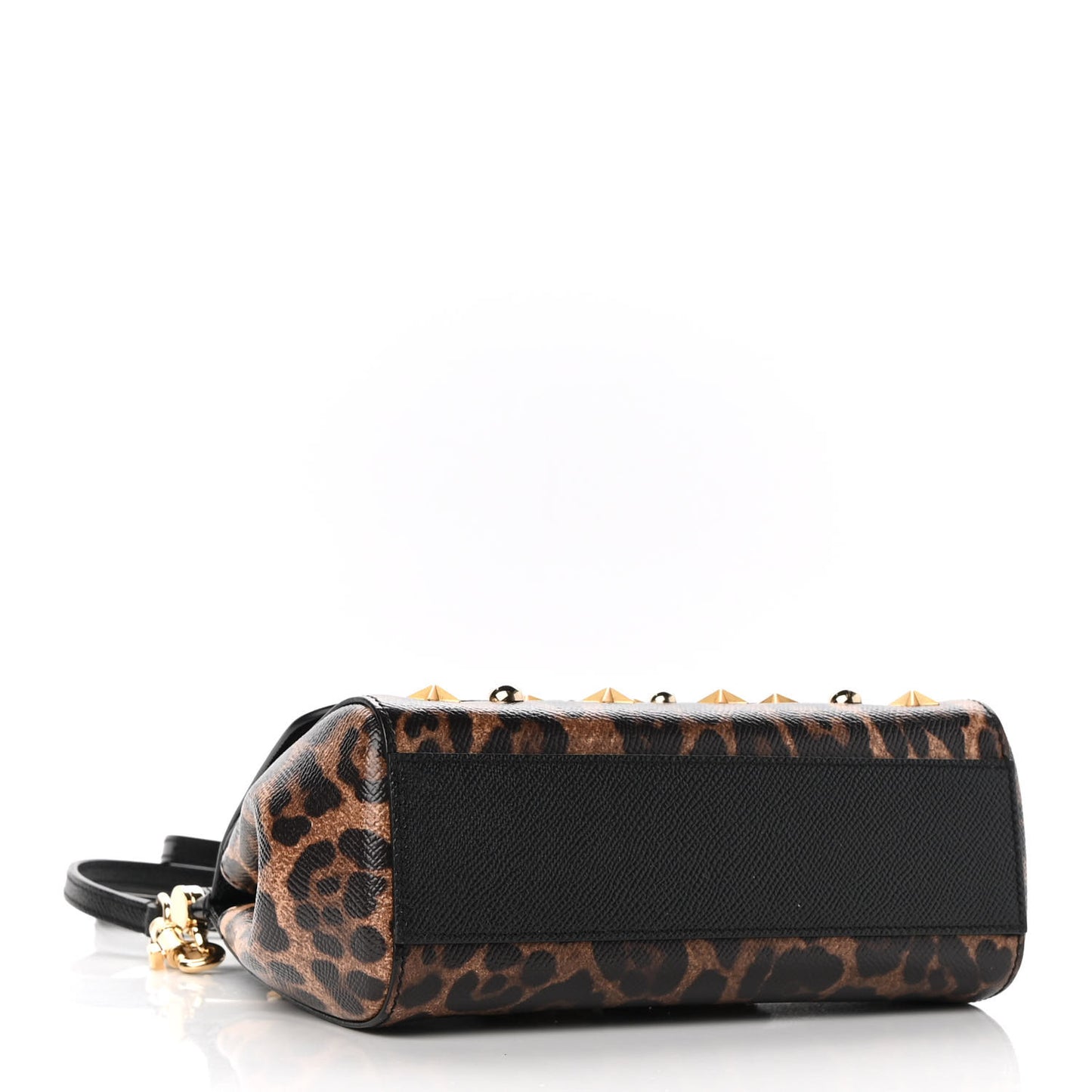 Dauphine Embellished Leopard Love Patch Medium Miss Sicily Satchel Brown Black