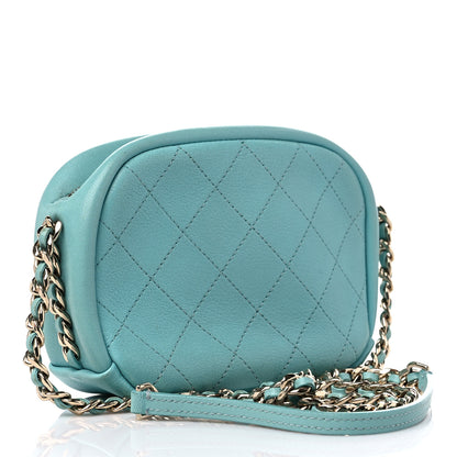 Chanel Goatskin Quilted Small Casual Trip Camera Case Light Blue 3 of 15