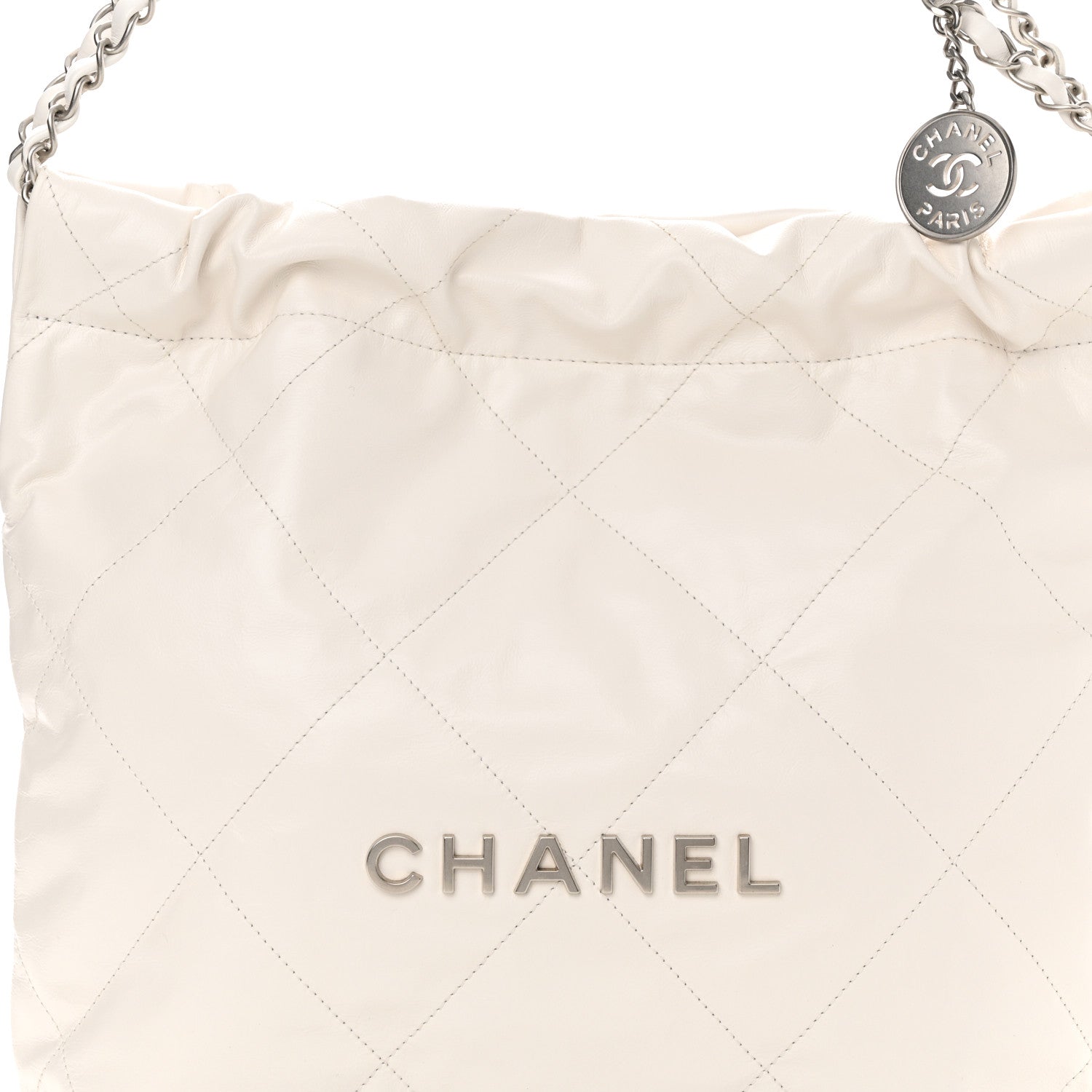 Chanel Shiny Calfskin Quilted Small Chanel 22 White 6 of 11