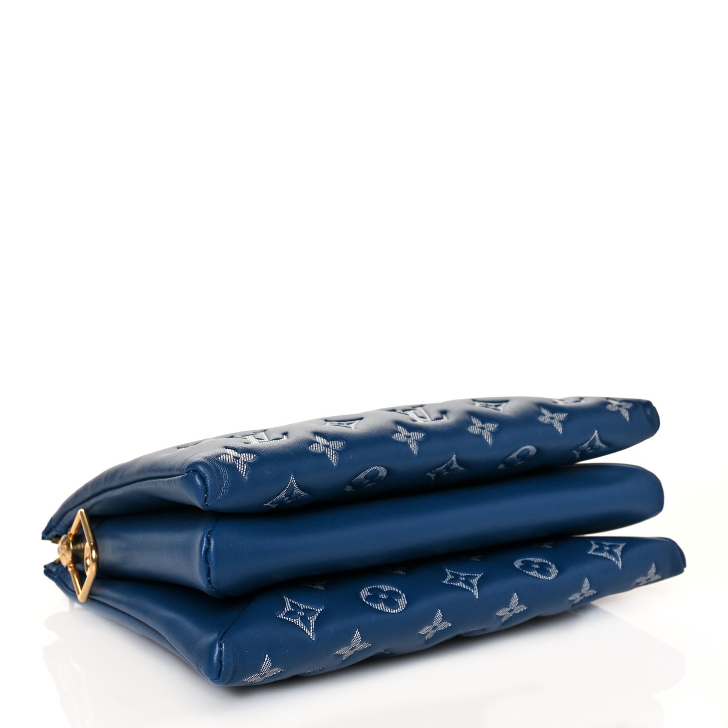 Lambskin Embossed Monogram Coussin PM Denim Blue