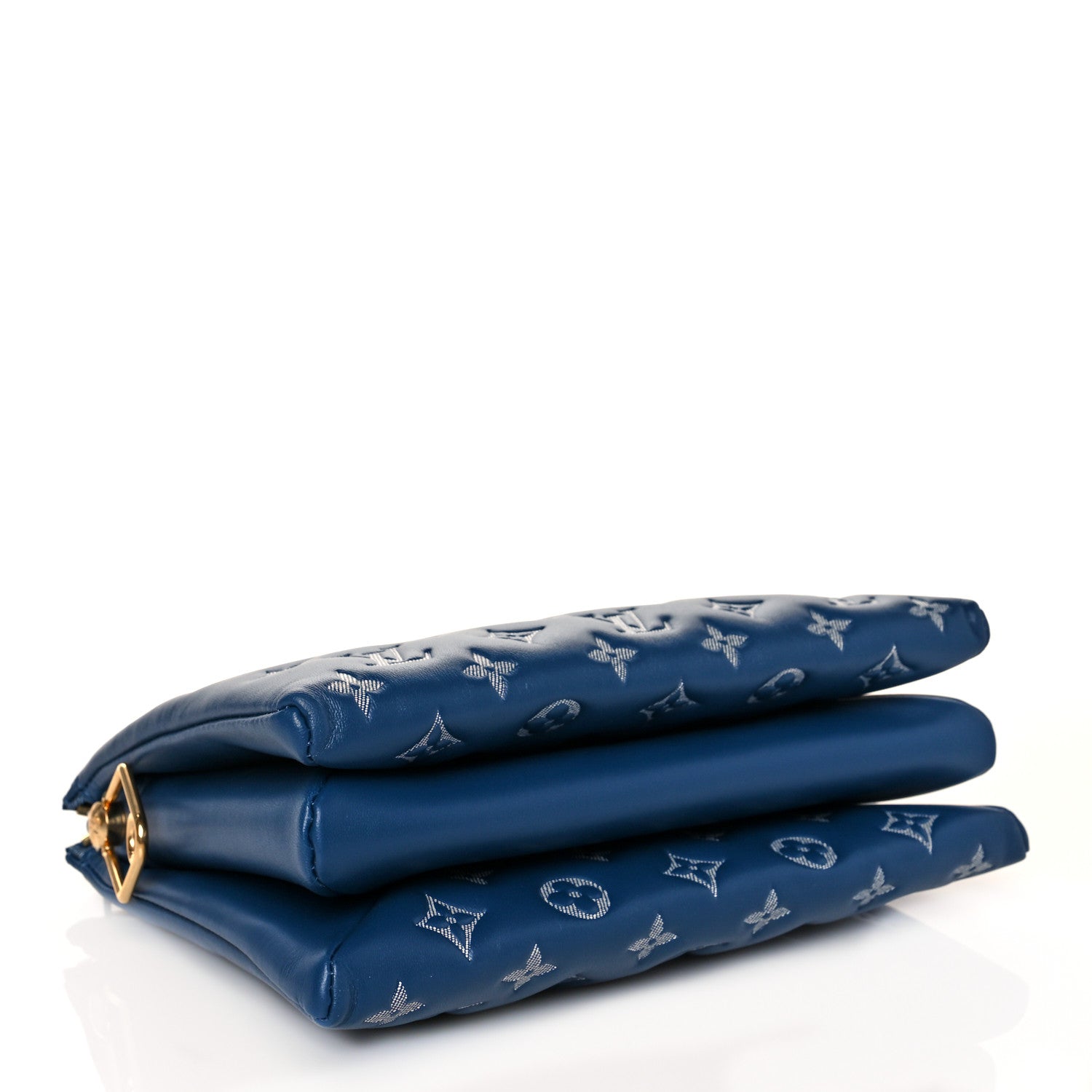 Louis Vuitton Lambskin Embossed Monogram Coussin PM Denim Blue 4 of 9