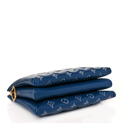 Louis Vuitton Lambskin Embossed Monogram Coussin PM Denim Blue 4 of 9