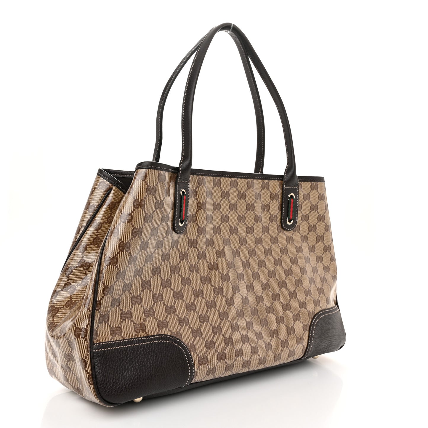 Crystal Monogram Large Princy Tote Dark Brown