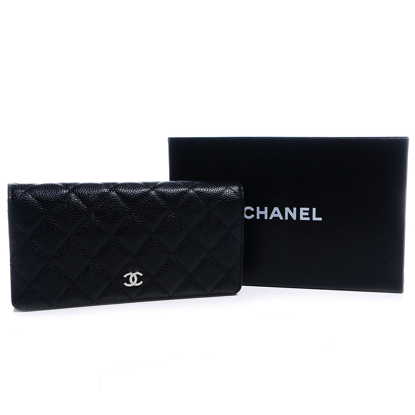 Caviar Quilted Yen Wallet Black