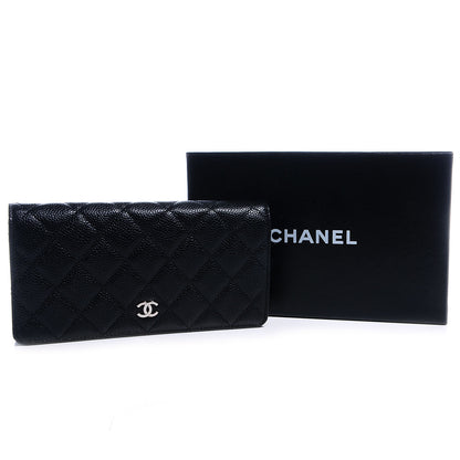 Chanel Caviar Quilted Yen Wallet Black 5 of 9