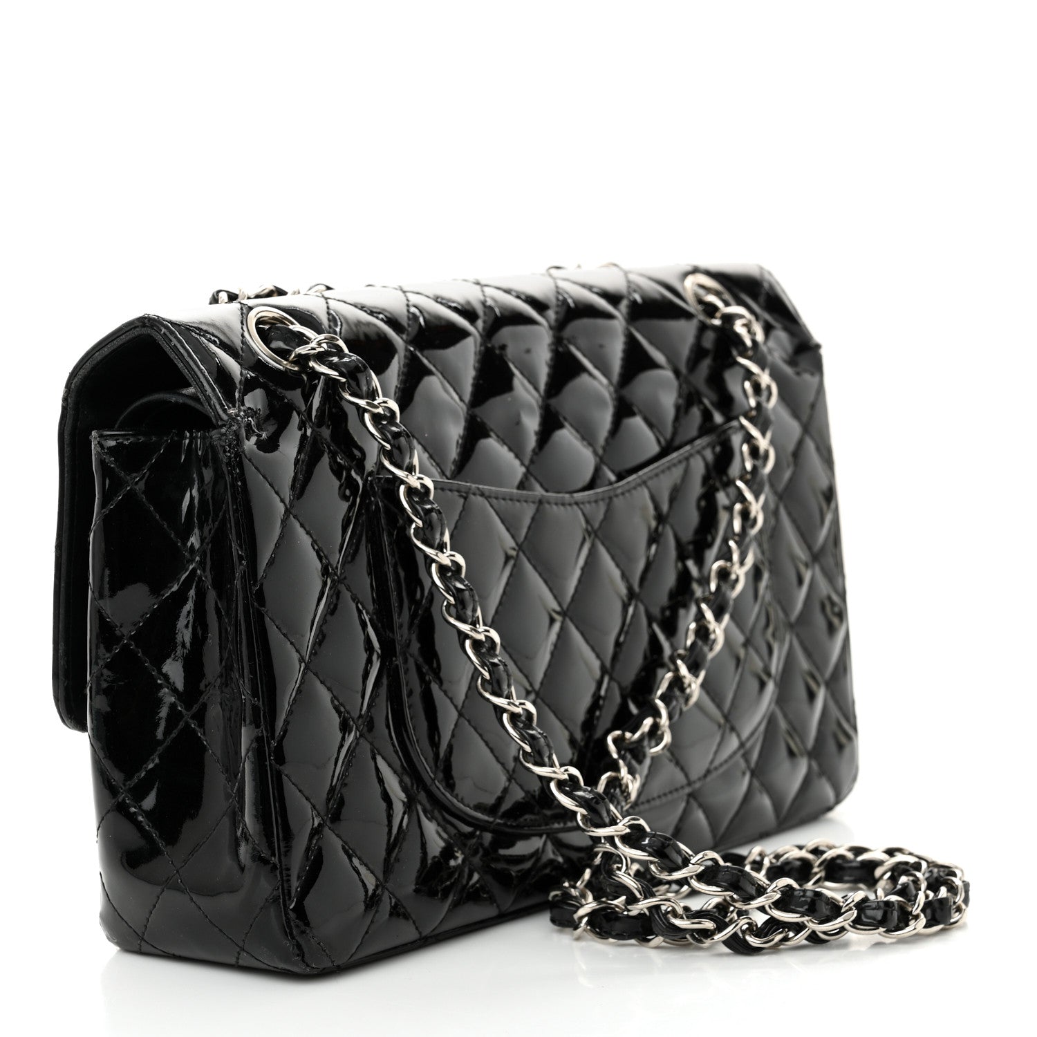 Chanel Patent Quilted Medium Double Flap Black 3 of 14