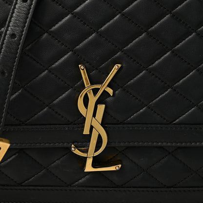 Saint Laurent Lambskin Quilted Monogram Medium Solferino Satchel Black 8 of 10