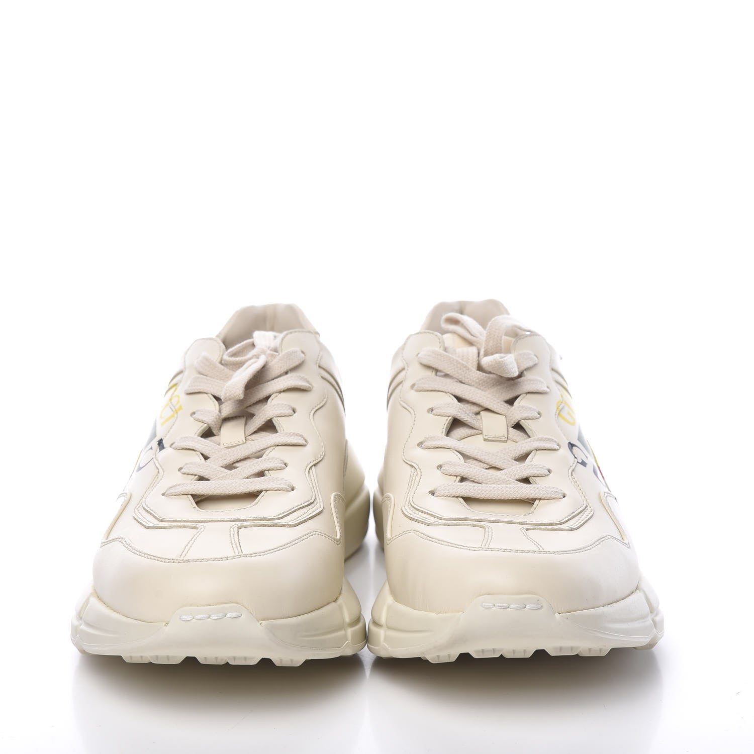 Gucci Calfskin Interlocking G Logo Mens Rhyton Sneakers 10.5 Ivory 2 of 13