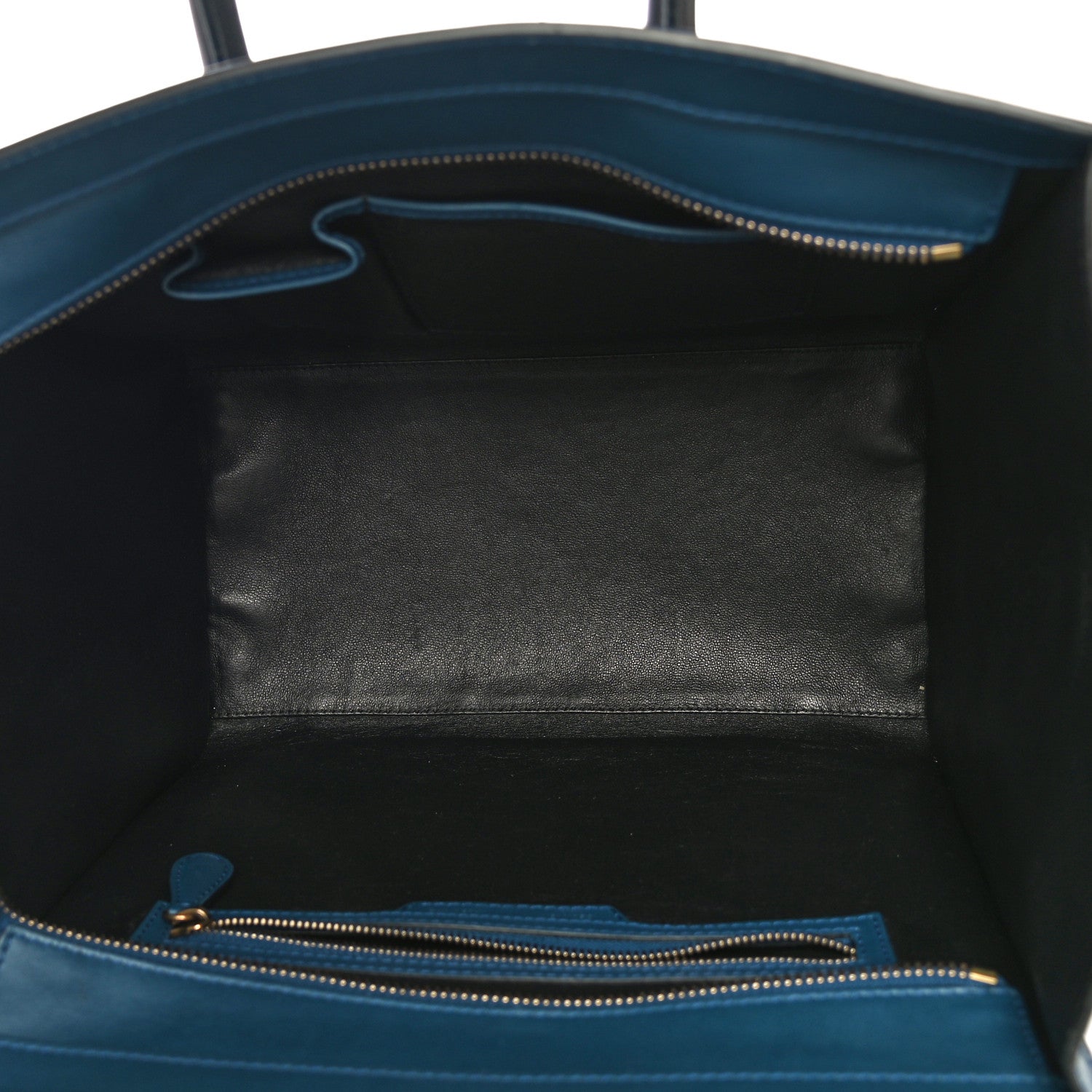 Celine Smooth Calfskin Mini Bi-Color Luggage Ocean Blue 4 of 11