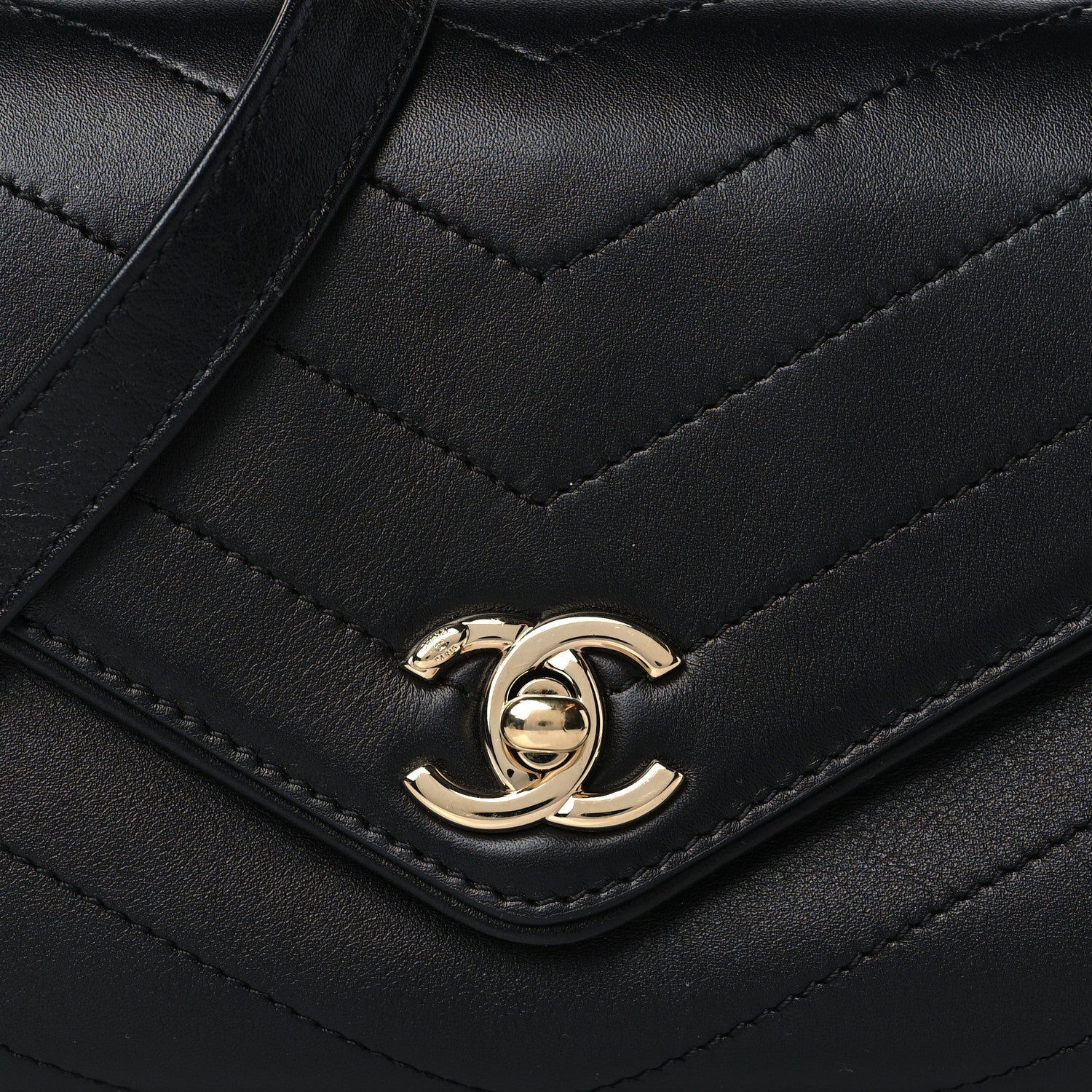 Chanel Calfskin Chevron Stitched Waist Belt Bag Black 7 of 10