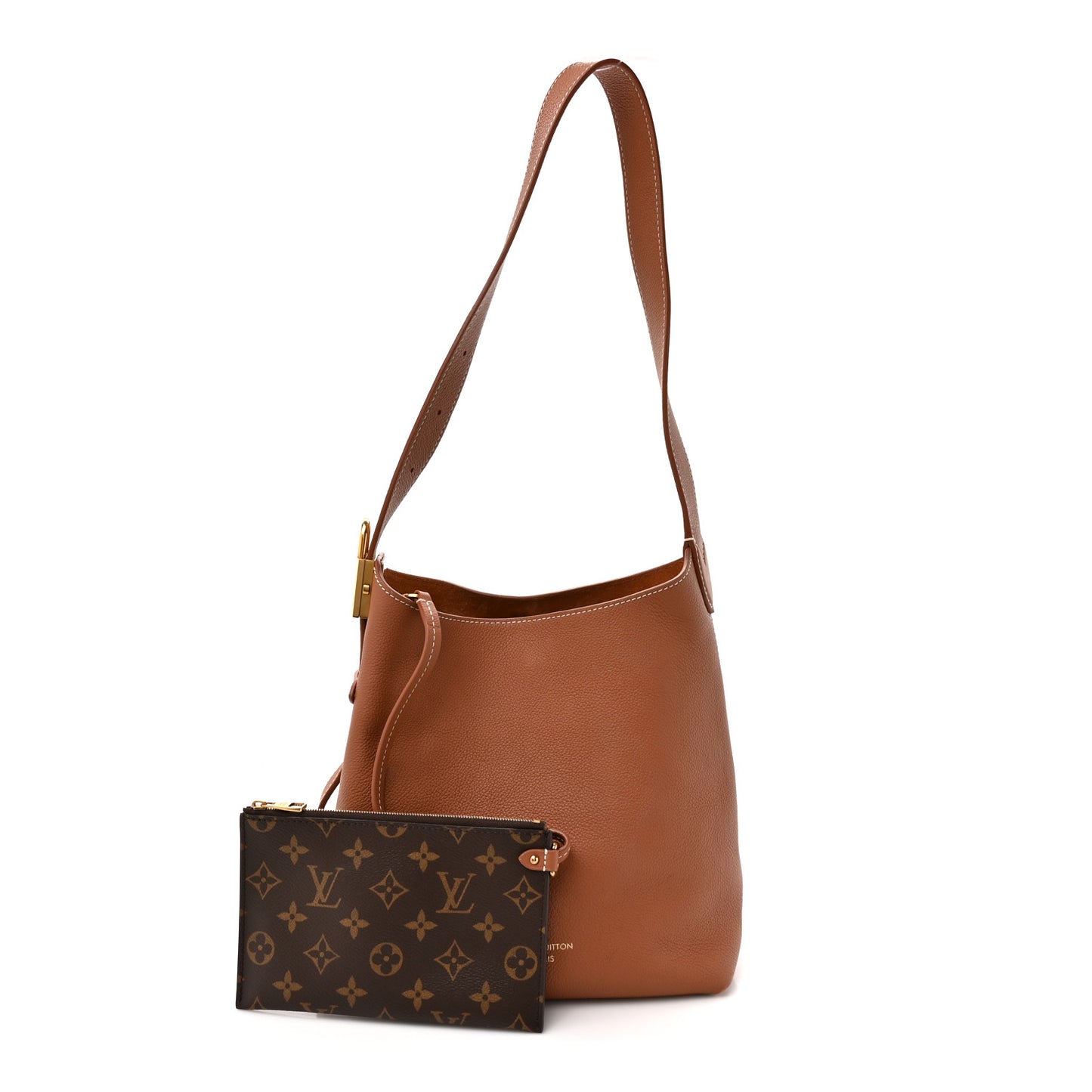 Grained Calfskin Low Key Hobo PM Cognac