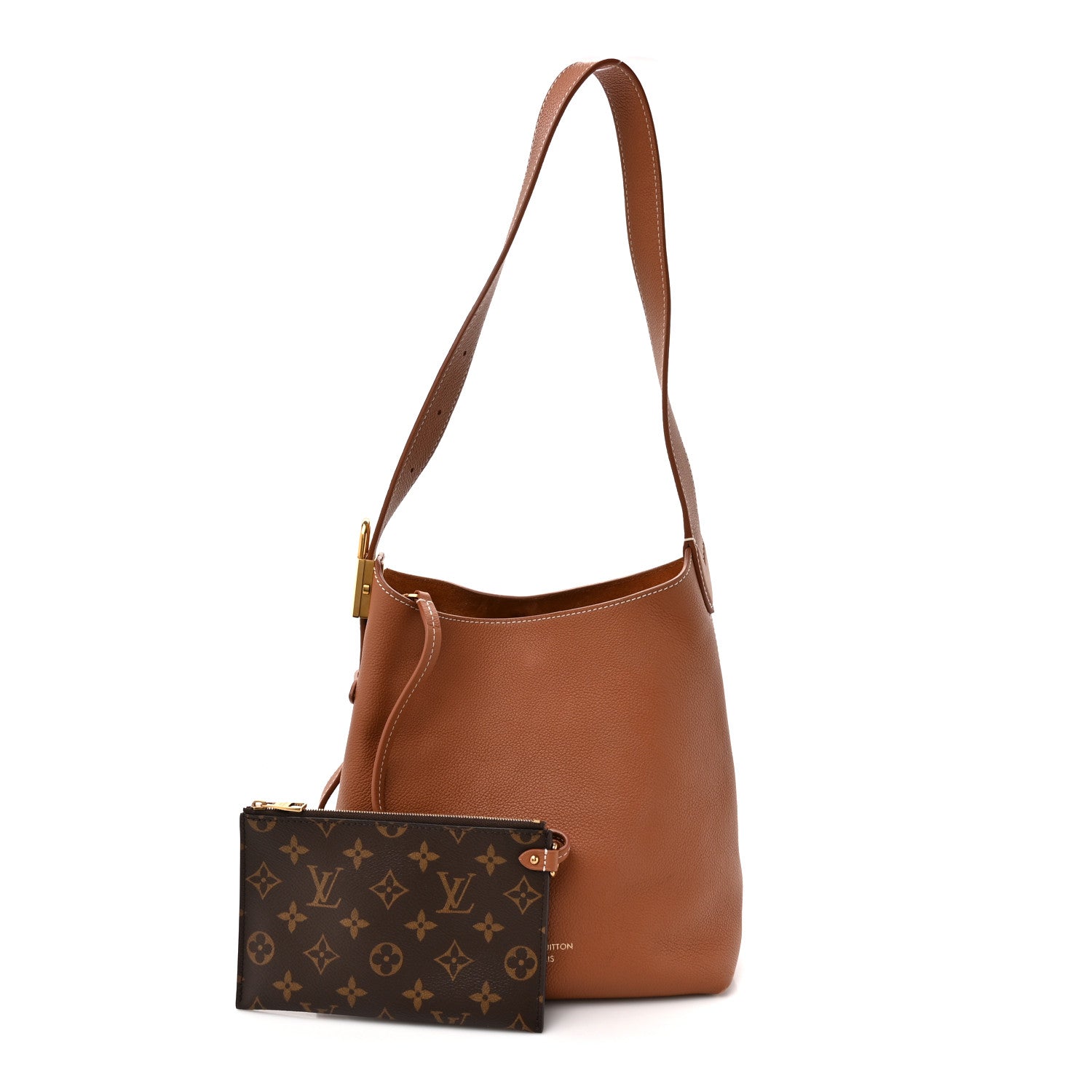 Louis Vuitton Grained Calfskin Low Key Hobo PM Cognac 3 of 12